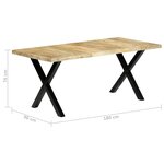 vidaXL Table de salle à manger 180x90x76 cm Bois de manguier massif