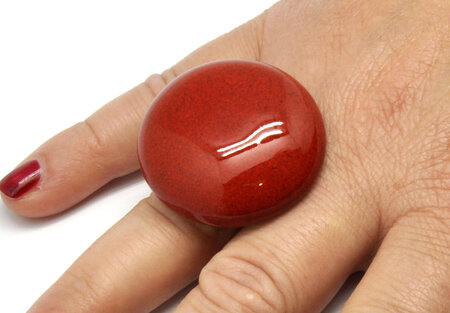 Bague céramique grand modèle Rouge