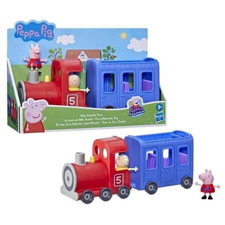 Peppa pig - peppa's adventures - le train de mlle rabbit - jouet préscolaire roulant et détachable avec 2 figurines  des 3 ans