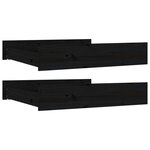 vidaXL Tiroirs de lit 2 Pièces Noir Bois de pin massif