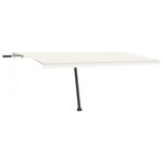 vidaXL Auvent automatique avec capteur de vent et LED 500x350 cm Crème