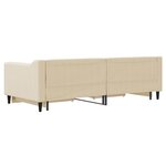 vidaXL Lit de jour avec gigogne et tiroirs crème 90x200 cm tissu