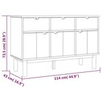 vidaXL Buffet OTTA Marron et gris 114x43x73 5 cm Bois massif pin