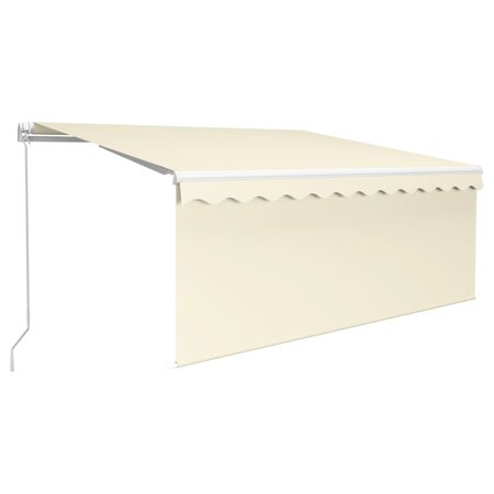 vidaXL Auvent manuel rétractable avec store 3x2 5 m Crème
