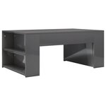 vidaXL Table basse Gris brillant 100x60x42 cm Aggloméré