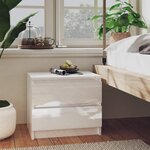 vidaXL Tables de chevet 2 Pièces Blanc brillant 50x39x43 5 cm Aggloméré