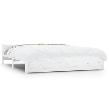 vidaXL Cadre de lit Blanc Bois massif 160x200 cm