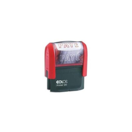 Timbre à encrage automatique   empreinte rouge 38x14 mm : paye colop