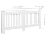 vidaXL Cache-radiateurs 2 Pièces Blanc MDF 172 cm