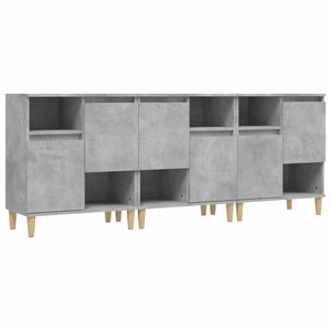 vidaXL Buffets 3 Pièces gris béton 60x35x70 cm bois d'ingénierie
