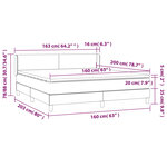vidaXL Lit à sommier tapissier avec matelas Bleu 160x200 cm Tissu