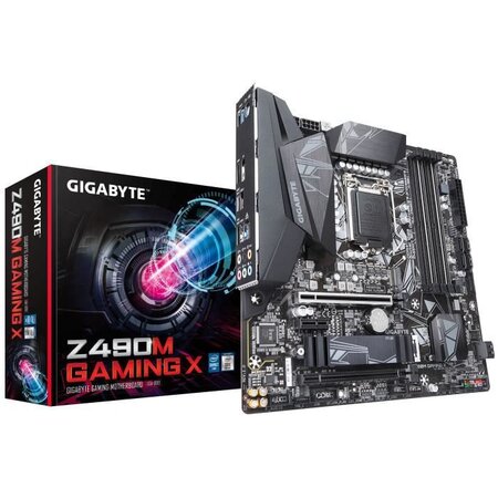 GIGABYTE Carte mere Carte mere Micro ATX Socket 1200 Intel Z490 Express - 4x DDR4 - SATA 6Gb (Z490M GAMING X)