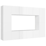 vidaXL Ensemble de meubles TV 8 Pièces Blanc brillant Aggloméré