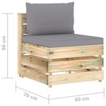 vidaXL Salon de jardin 5 Pièces avec coussins Bois imprégné de vert