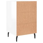 vidaXL Table de chevet blanc brillant 40x40x66 cm bois d'ingénierie