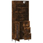 vidaXL Buffet haut Chêne fumé 69 5x34x180 cm Bois d'ingénierie