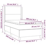 vidaXL Lit à sommier tapissier avec matelas Gris clair 90x200 cm Tissu