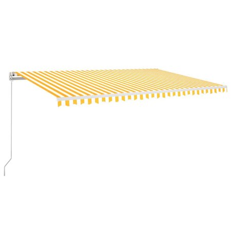 vidaXL Auvent manuel rétractable 500x350 cm Jaune et blanc