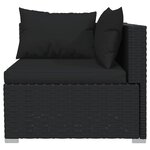 vidaXL Salon de jardin 11 Pièces avec coussins Résine tressée Noir