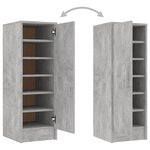 vidaXL Armoire à chaussures Gris béton 32x35x92 cm Aggloméré