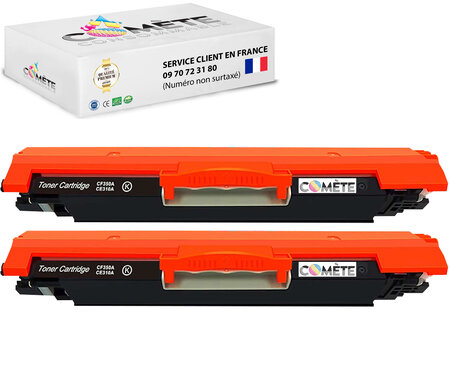 2 toners compatibles avec hp 126a ce310a cf350a 2bk