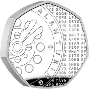 Pièce de monnaie en Argent 50 Pence g 16 Millésime 2022 Innovation in Science ALAN TURING