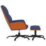 vidaXL Chaise de relaxation avec tabouret Bleu Tissu