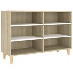 vidaXL Buffet Blanc et chêne sonoma 103 5x35x70 cm Aggloméré