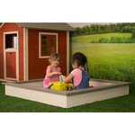 Sunny bac à sable en bois 127 x 127 cm marron et blanc c052.001.00
