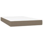 vidaXL Sommier tapissier avec matelas et LED Taupe 120x200 cm Tissu