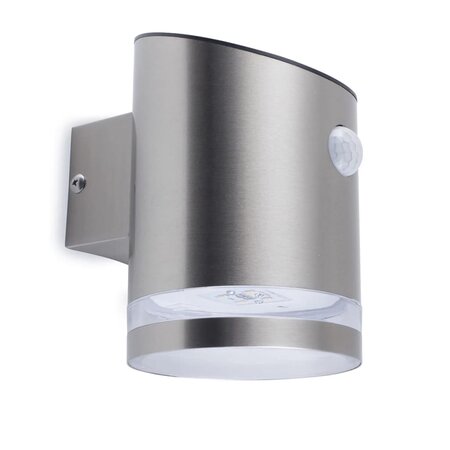 Smartwares lampe murale avec capteur pir argenté 5000.701