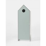 CASAMI Lit cabane 70x140 cm + Armoire 1 porte Menthe