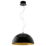 Lampe pendante led noir/doré eglo gaetano