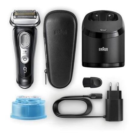 Braun series 9 9380cc rasoir électrique - sans fil - noir avec pochette de voyage en cuir