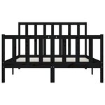 vidaXL Cadre de lit Noir Bois massif 160x200 cm