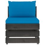vidaXL Salon de jardin 10 Pièces avec coussins Bois imprégné de gris
