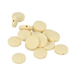 Perle bois Lucy rond plate 15x4 3mm 17 pièces