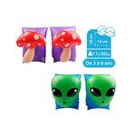 2 x brassards gonflables de natation enfants 3-6 ans  flotteurs piscine & plage - pack duo champignon alien