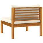 vidaXL Salon de jardin 6 Pièces avec coussin crème Bois d'acacia solide