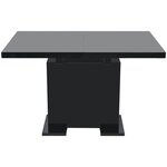 vidaXL Table à manger extensible noir brillant