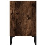 vidaXL Tables de chevet pieds en métal 2 Pièces Chêne fumé 40x30x50 cm