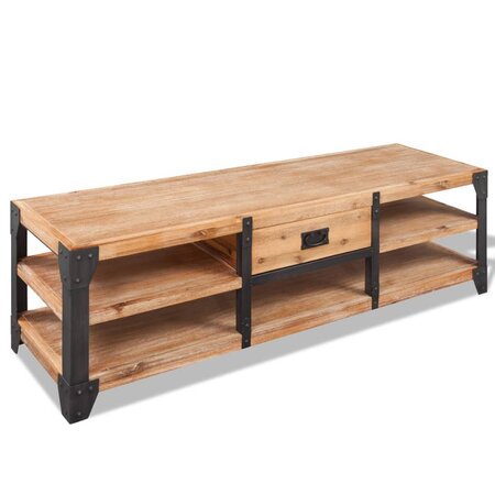 vidaXL Meuble TV 140 x 40 x 45 cm Bois d'acacia massif