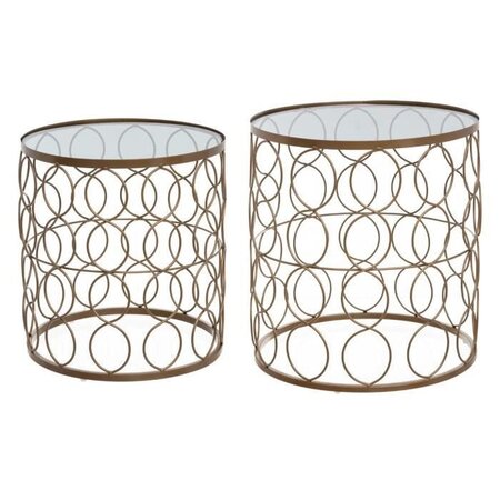 Lot de 2 tables basses - Doré mat - D 41 x H 44,5 cm - ARCHI