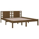 vidaXL Cadre de lit Marron miel Bois de pin massif 160x200 cm
