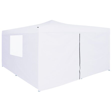 vidaXL Belvédère pliable avec 4 parois 5x5 m Blanc