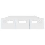 vidaXL Tente de réception escamotable avec 8 parois 3 x 9 m Blanc