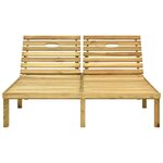 vidaXL Chaise longue double et coussins vert Bois de pin imprégné