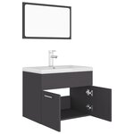 vidaXL Ensemble de meubles de salle de bain Gris Aggloméré