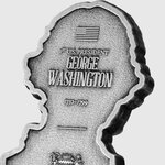 GEORGE WASHINGTON Shaped 2 onces argent monnaie 10000 Francs Chad 2023