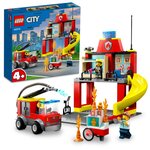 60375 La caserne et le camion des pompiers ® City